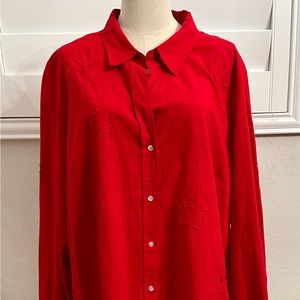 Plus Size Festive Red Westbound Shirt